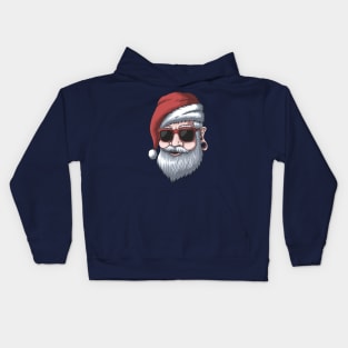 Man wearing a Santa hat Kids Hoodie